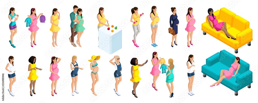 Quality Isometry, a large set of 3D girls pregnant, goes in for sports, eats properly, cares, buys things, walks Quality Isometry, a large set of 3D girls pregnant, goes in for sports, eats properly, cares, buys things, walks