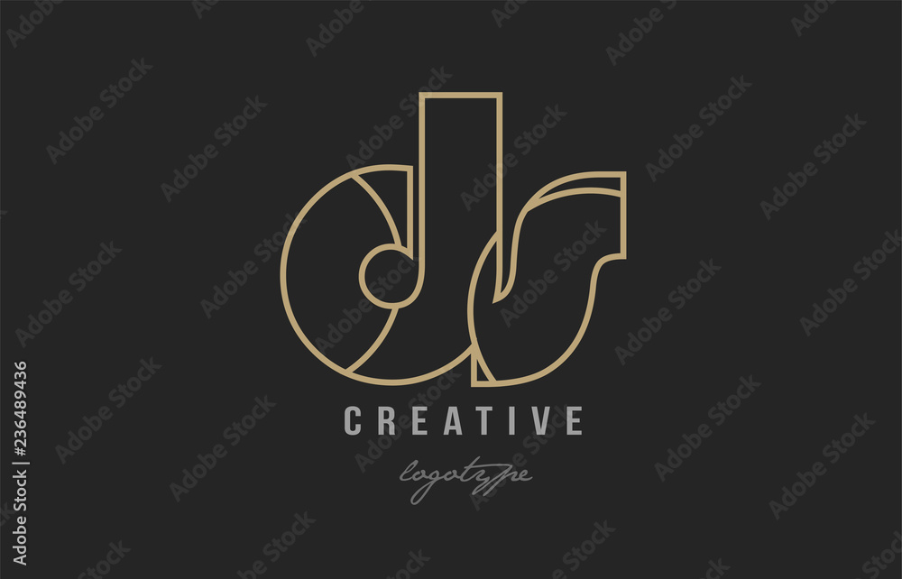 black and yellow gold alphabet letter ds d s logo combination company ...