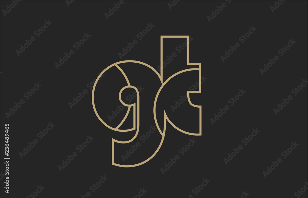 black and yellow gold alphabet letter gt g t logo combination company ...