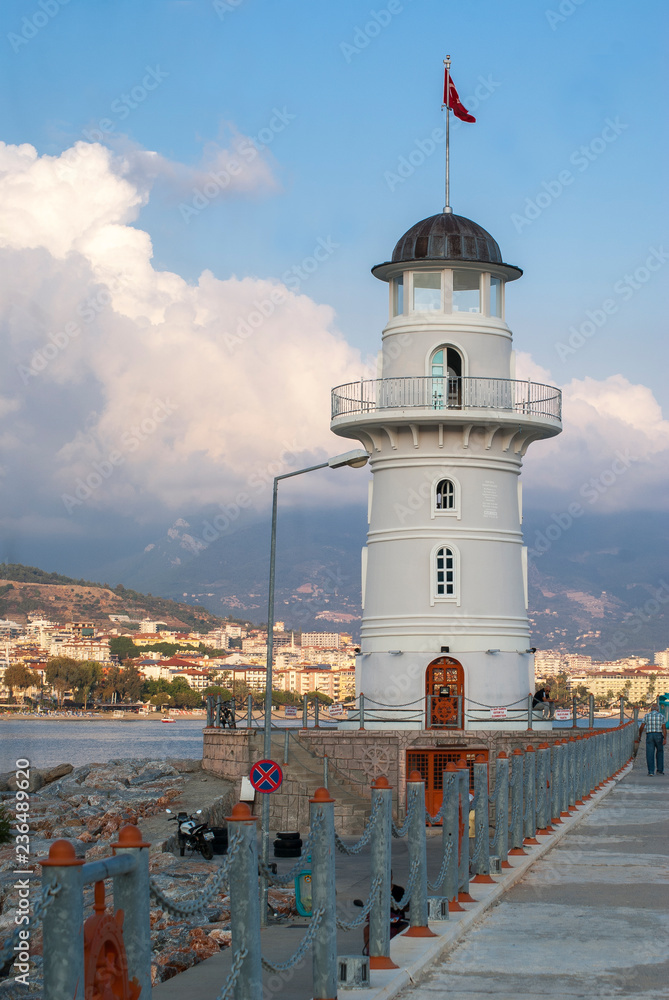 lighthouse in Alanya Mediterranean sea