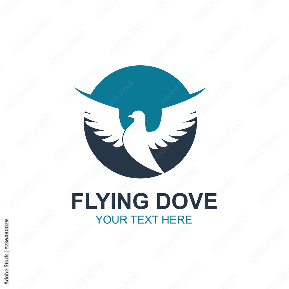 icon of flying dove silhouette isolated on white background icon of flying dove silhouette isolated on white background