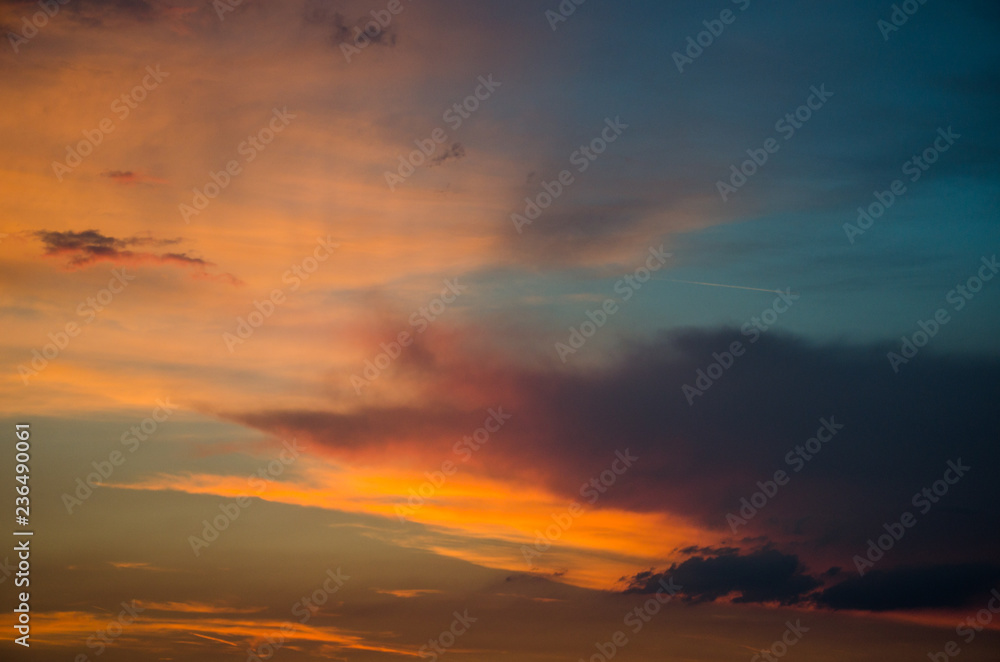 Beautiful pink-orange sunset of the summer sun. Unusual sunset. Beautiful pink-orange sunset of the summer sun. Unusual sunset.