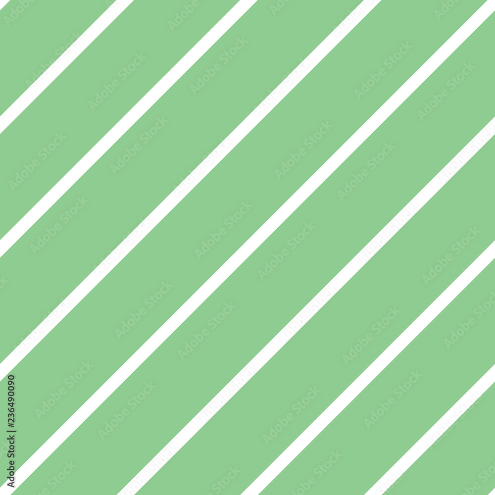 Seamless vector diagonal stripe pattern green and white. Design for wallpaper, fabric, textile, wrapping. Simple background
