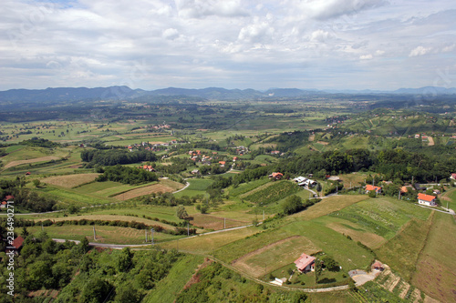 Idyllic countryside, Hills and meadows in Zagorje Region, Croatia