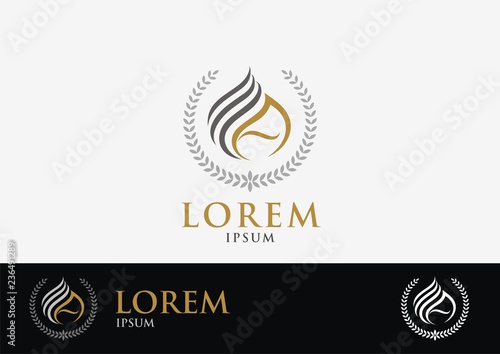 Initial letter MA logo template with hair concept