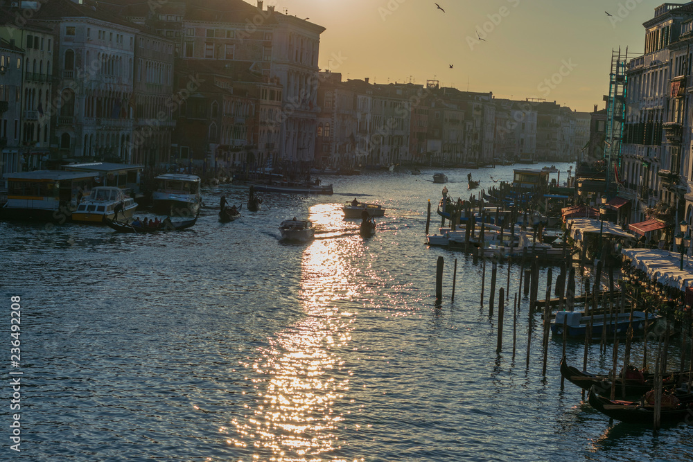 Grand canal seen from the rialto Bridge in Venice Italy 
