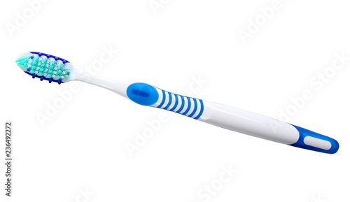 toothbrush isolated on white, with clipping path, top view