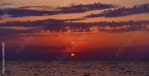 Beautiful sunset over calm sea.