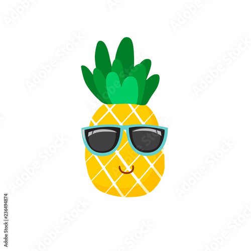 cute pineapple icon symbol vector, illustration