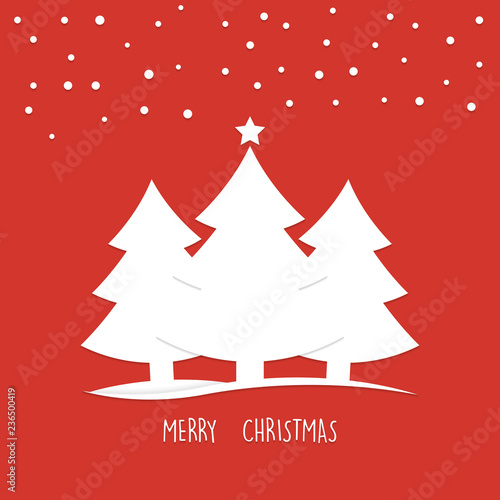 Christmas trees, vector simple design