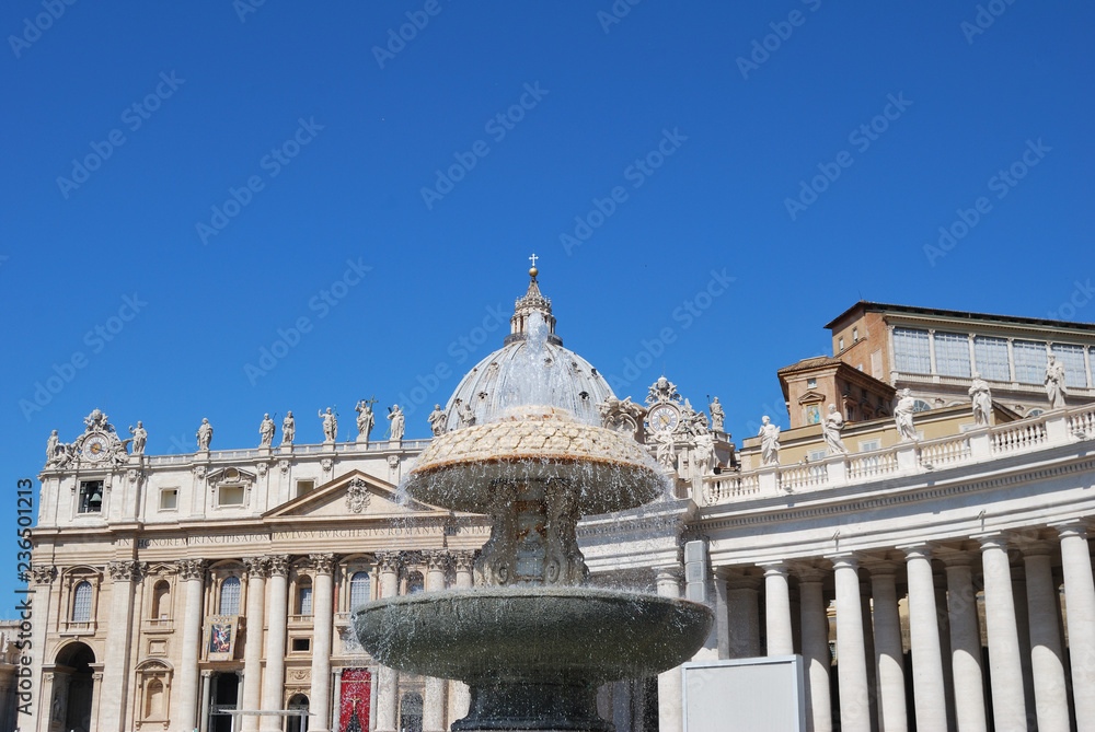 View of the St. Peter's Basilica in Vatican city.