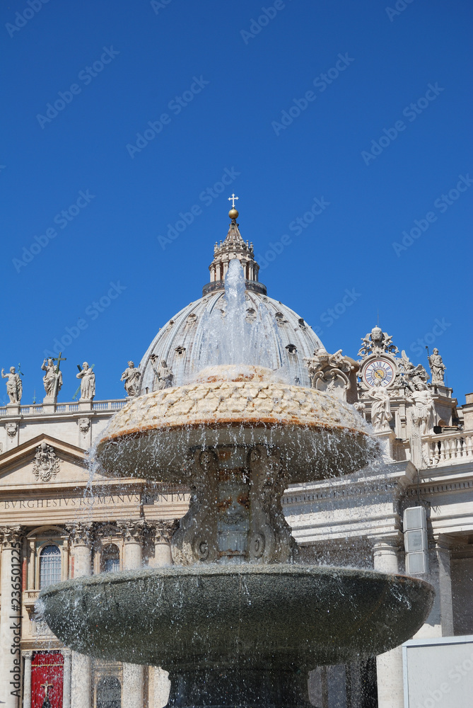 View of the St. Peter's Basilica in Vatican city.