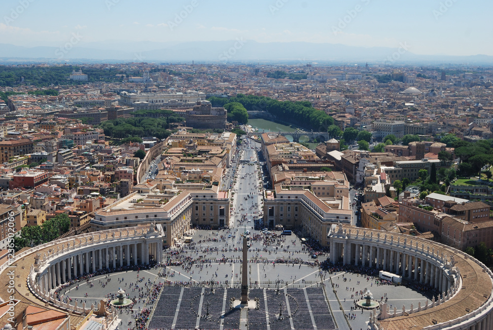 The Vatican and the city of Rome look from above.