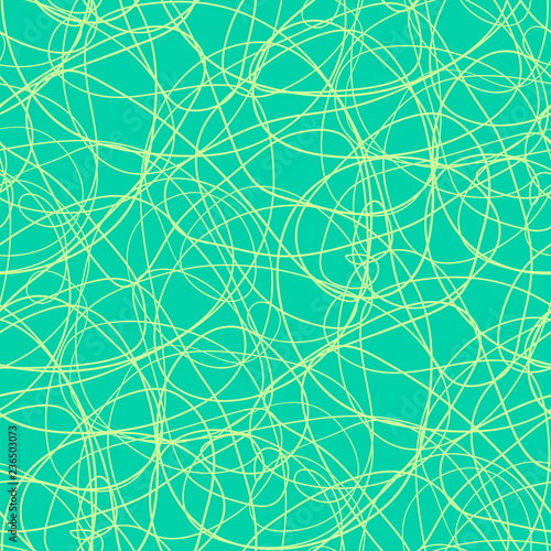 Chaos pattern. Wavy background. Hand drawn waves. Seamless tangled wallpaper. Stripe texture with many lines. Print for banners, flyers or posters. Line art