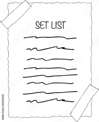 Gig Set List Vector