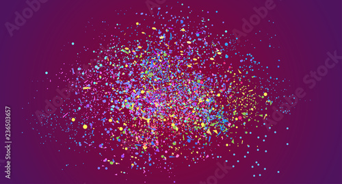 Confetti on isolated background. Bright explosion. Colored firework. Geometric texture with colorful glitters. Image for banners, posters and flyers. Greeting cards