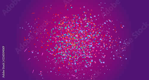 Confetti on isolated background. Texture with many glitters. Holiday elements. Pattern for flyers, banners and textiles. Greeting cards