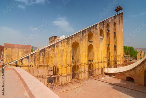 Astronomical instrument at Jantar Mantar observatory Jaipur, Rajasthan, India. photo