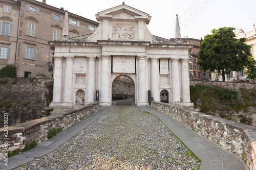 Porta San Giacomo, Upper town of Bergamo, Italy