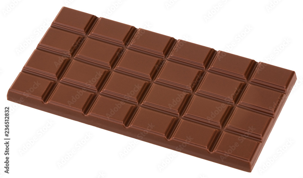 Milk chocolate bar isolated on white background with clipping path Milk chocolate bar isolated on white background with clipping path