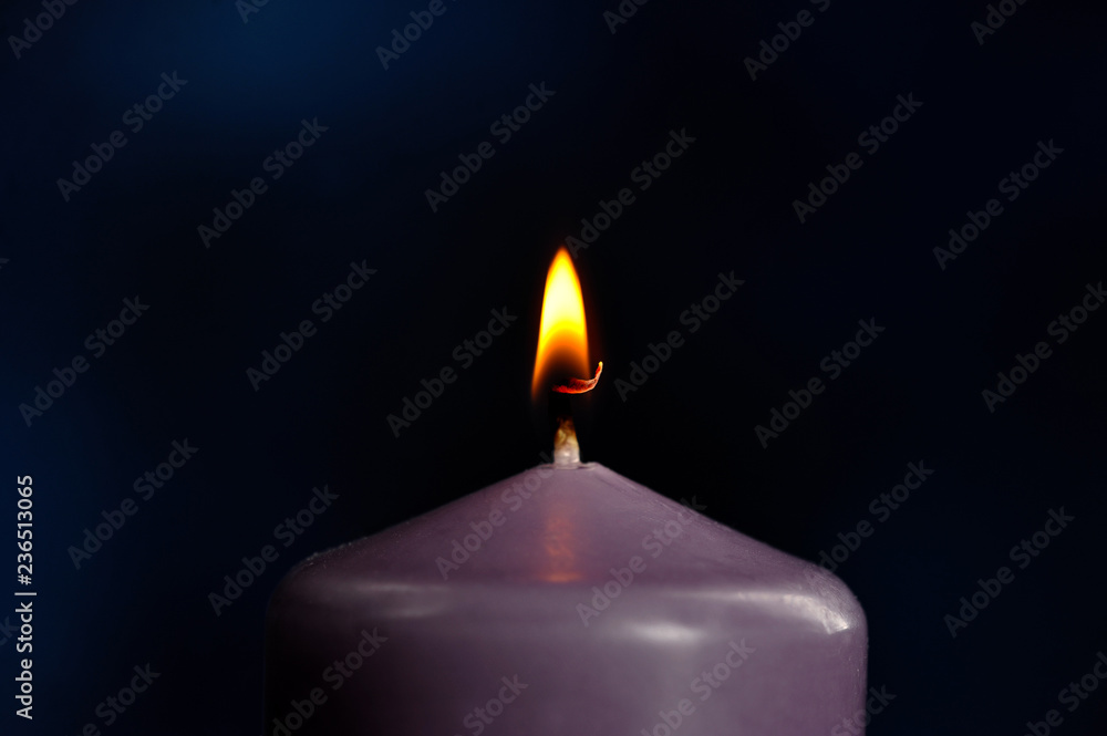 burning purple candle closeup Stock Photo Adobe Stock