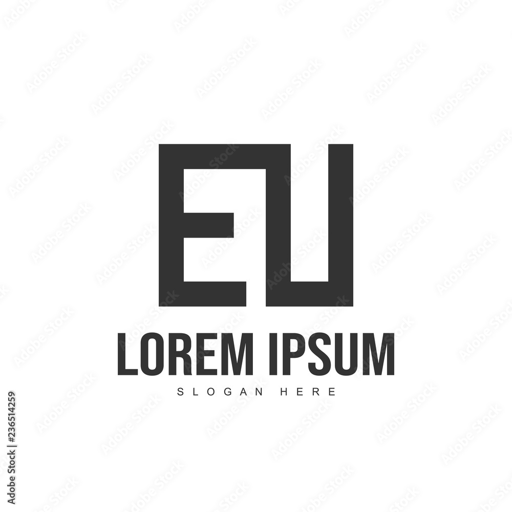 EU Letter logo design. Initial letter logo template