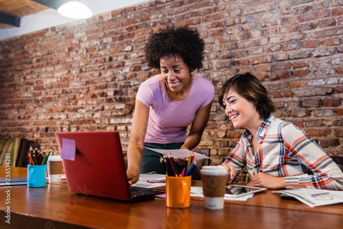 female business workers at coworking office