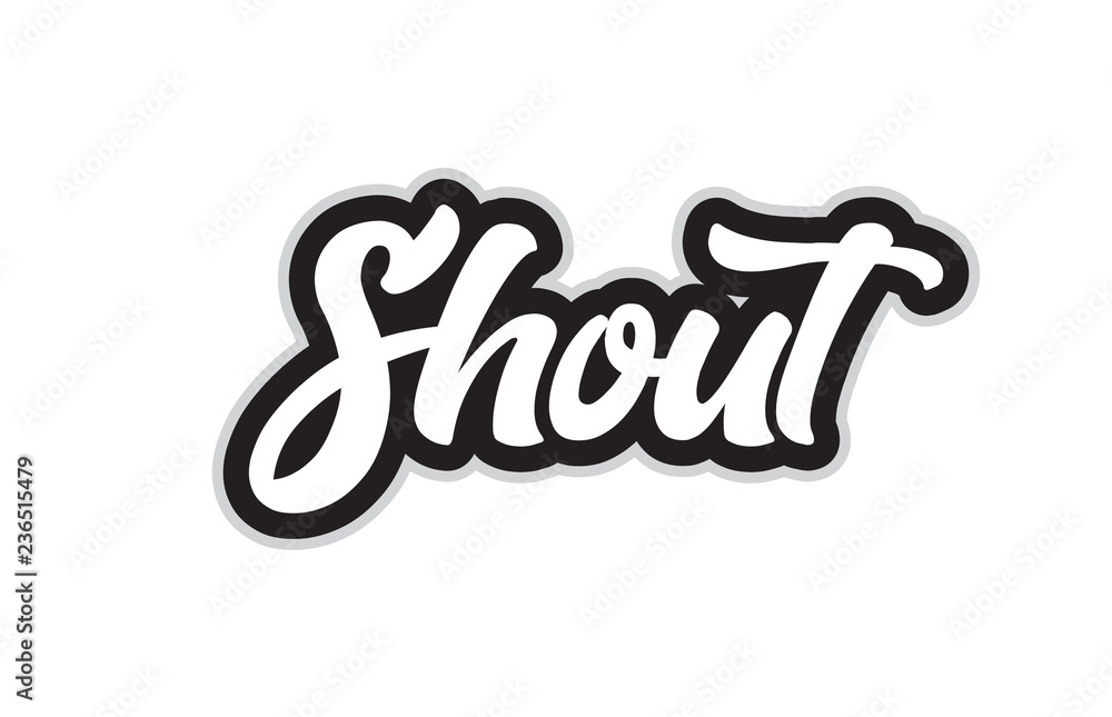 black and white shout hand written word text for typography logo design black and white shout hand written word text for typography logo design