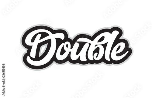 black and white double hand written word text for typography logo design