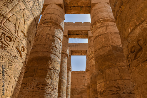 Columns in the temple of Amon-Re at Karnak