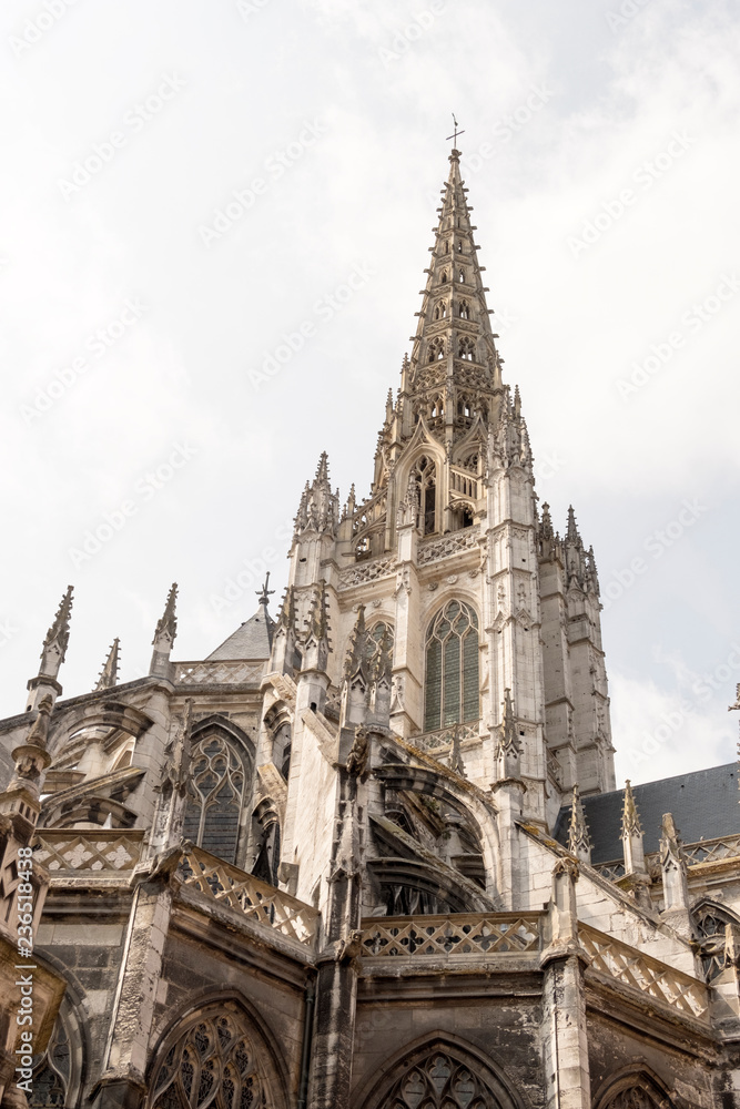 Rouen, France - August 15, 2018: Church of Saint-Maclou in Rouen. Normandy France