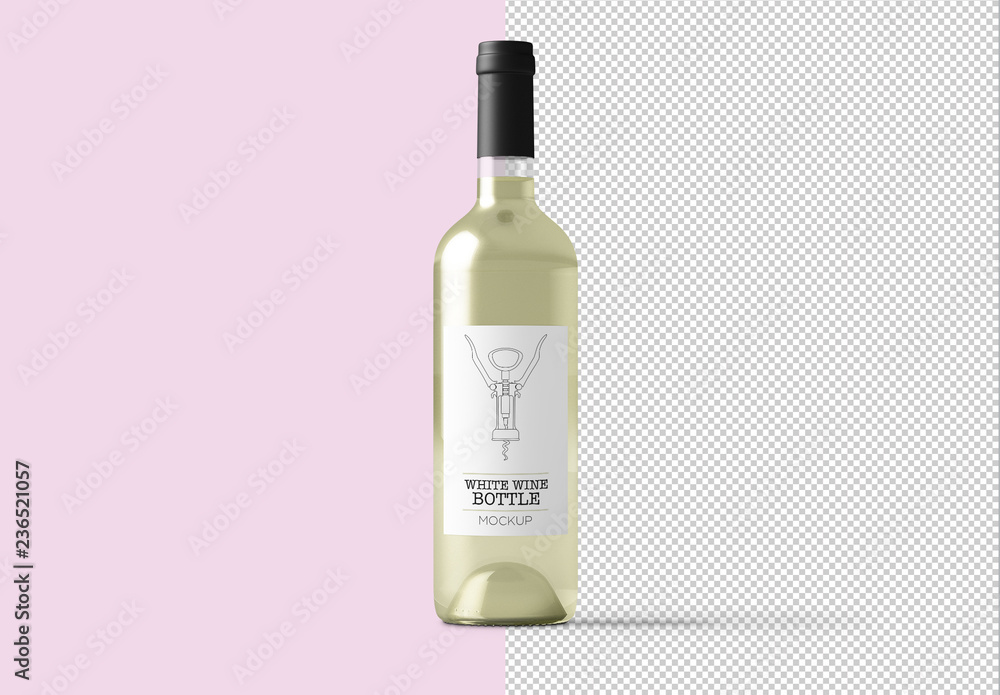 White Wine Bottle Mockup Stock Template Adobe Stock