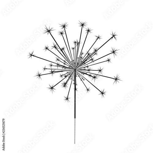 Bengal or indian light sparkler, Bright sparks , Bengal fire firework isolated . Salute element for celebration of holidays and parties, weddings and birthdays.