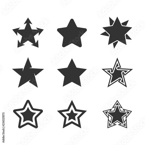 Star icon set vector