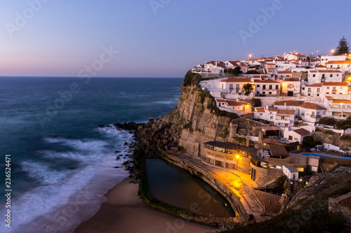 Beautiful Azenhas do Mar Village by the sea at sunset 
