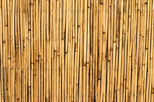 fence of straw. loft design. bamboo wood background
