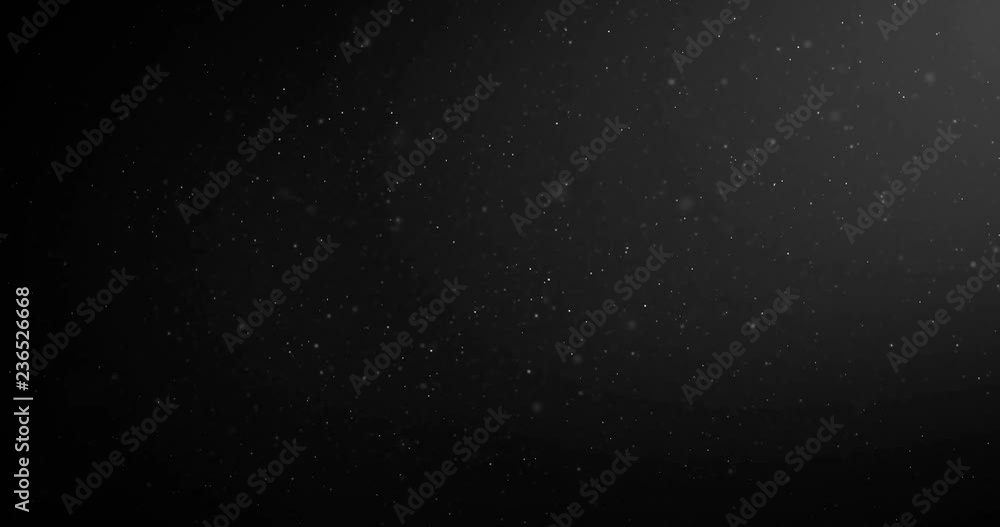 flying particles of organic dust on a black background