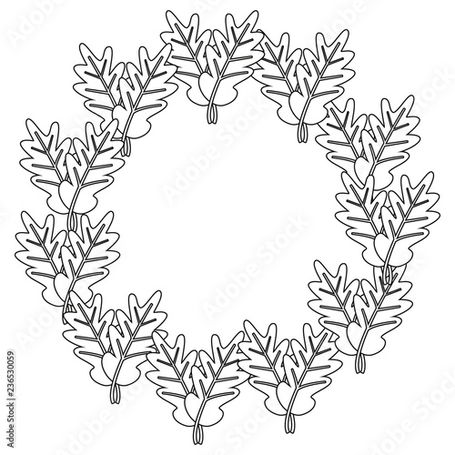 wreath floral leaves foliage white background