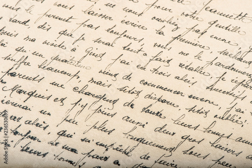 Old unreadable handwritten text paper texture background