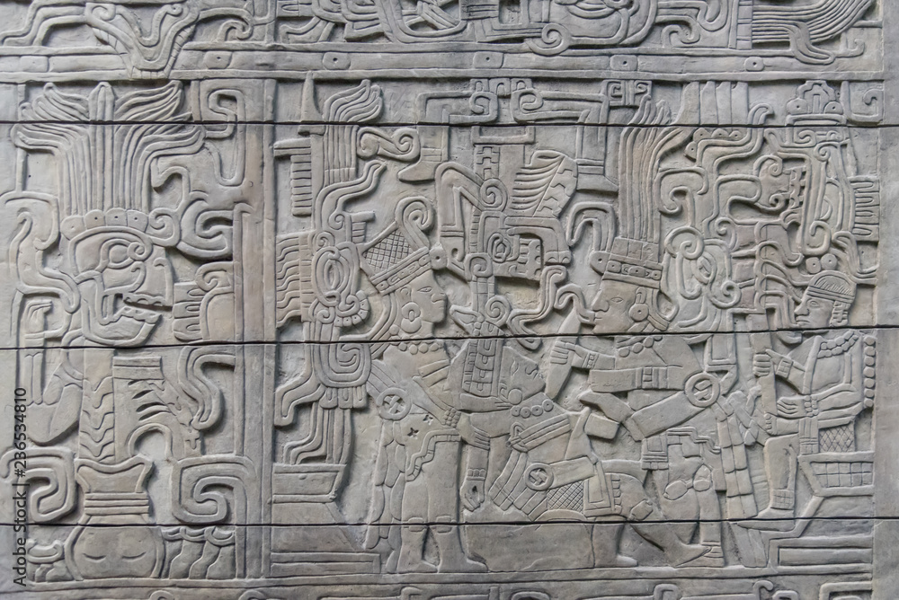 retablo maya de piedra de la cultura antigua mexicana