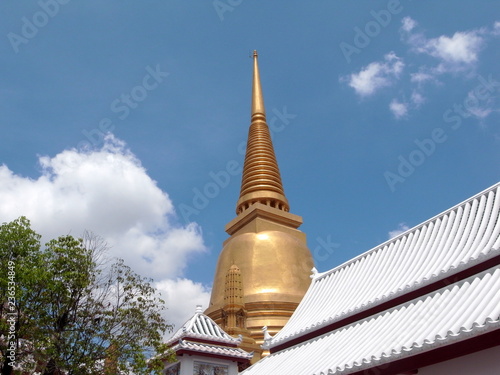 Bangkok,Thailand-March 7, 2012: Wat Bowonniwet Vihara in Bangkok. It is the final resting place of King Bhumibol Adulyadej. photo