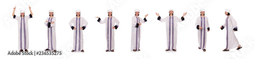 Foto Concept with arab man isolated on white