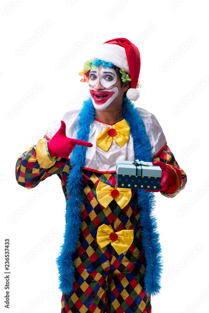 Young funny clown comedian isolated on white Young funny clown comedian isolated on white