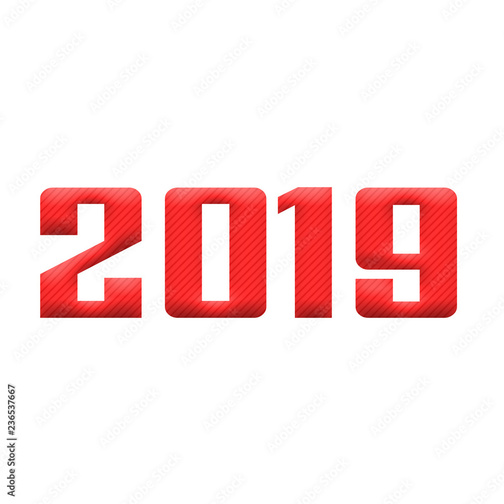 2019 Red-White Stamp Text on white backgroud 2019 Red-White Stamp Text on white backgroud