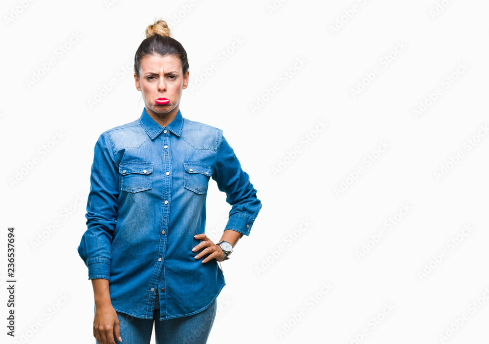 Young beautiful woman over isolated background depressed and worry for distress, crying angry and afraid. Sad expression. Young beautiful woman over isolated background depressed and worry for distress, crying angry and afraid. Sad expression.
