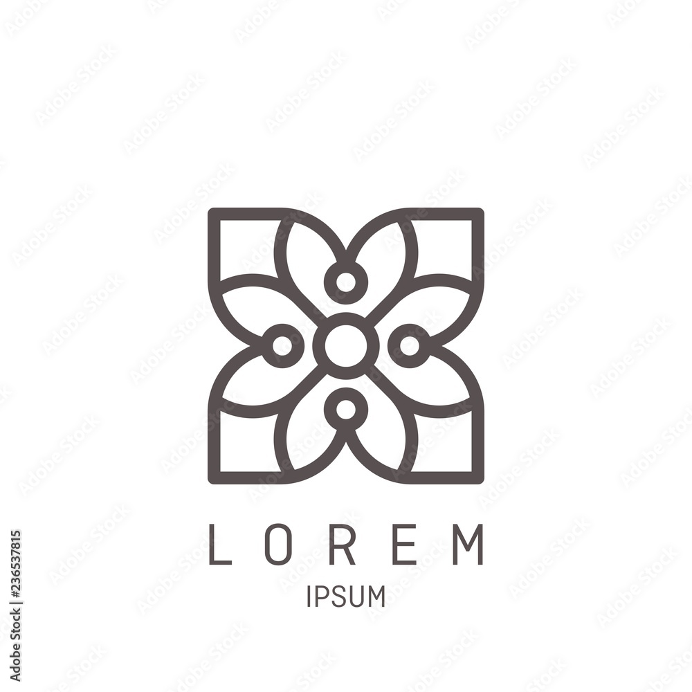 Abstract elegant tree leaf flower logo icon vector design