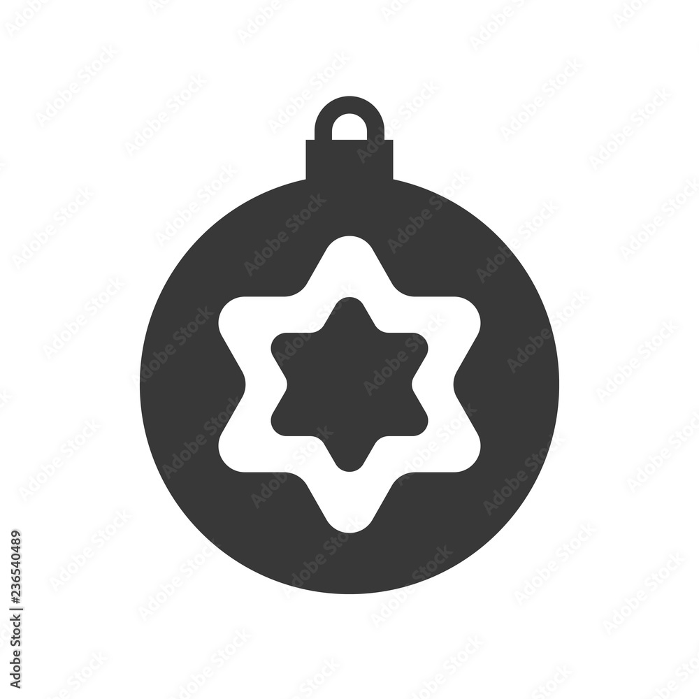 Fototapeta premium christmas ball, bauble icon, suitable for use as material