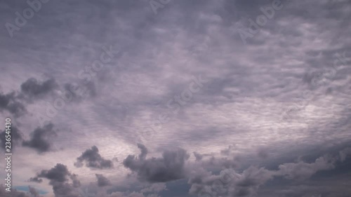 Different cloud layers near a storm front, timelapse. photo