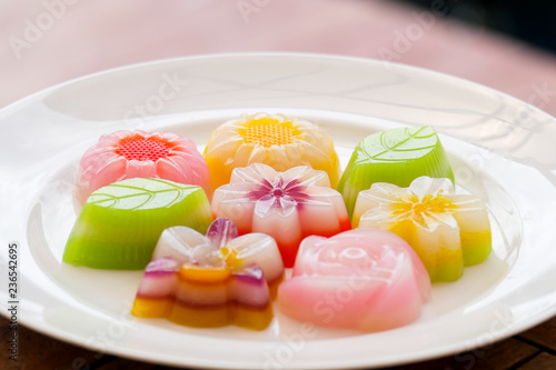 Thai tradition dessert Layer Sweet Cake