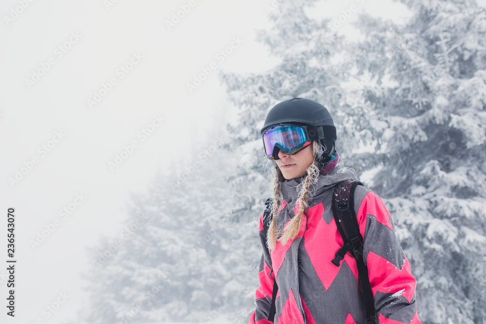Portrait of Beautiful Woman Skier Portrait of Beautiful Woman Skier